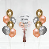 Customised Bubble Balloon with 2 Chrome Colored Latex Bouquets