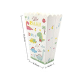 Delightful Cute Dino theme party supplies for your child's dinosaur first birthday party or a dino baby shower  Pack sweet yummy popcorn for your guests in these matching cute dino popcorn boxes. 