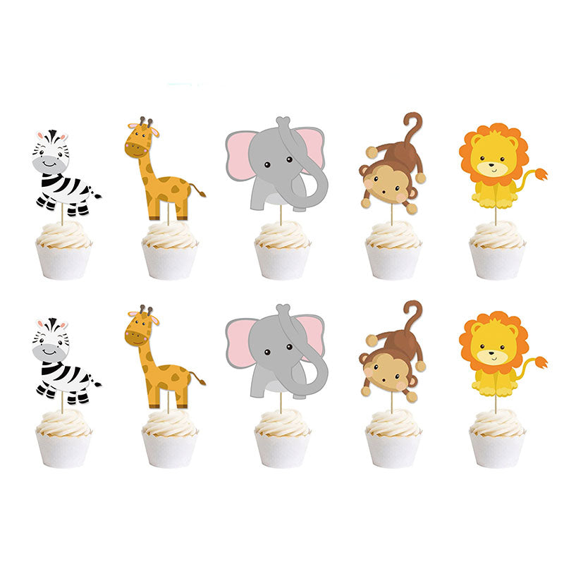 Adorable jungle themed cupcake picks to decorate your cupcakes and make them as yummy as can be!