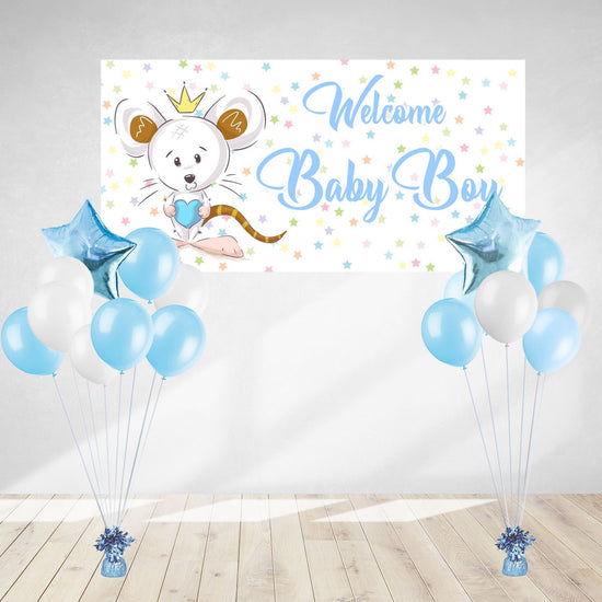 Load image into Gallery viewer, Baby New-born celebration are always one of the most important event for any young parent. have a great decoration for the baby shower party with a marvellous large poster banner for your baby.
