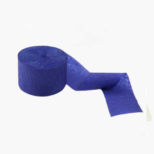 Dark Blue Crepe Paper party streamers for birthday party decoration.