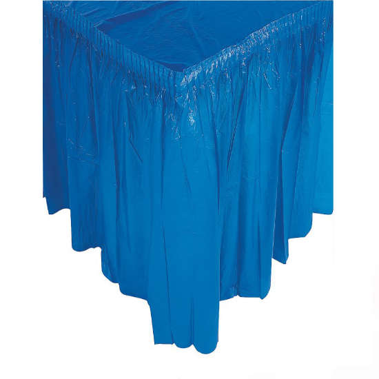 Dark Blue party table skirting for the special event decor.