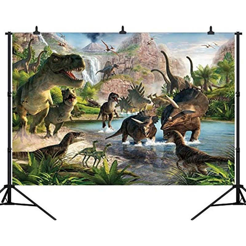 Load image into Gallery viewer, Jurassic World Dinosaurs Fabric banner for your backdrop decoration at the birthday party.
