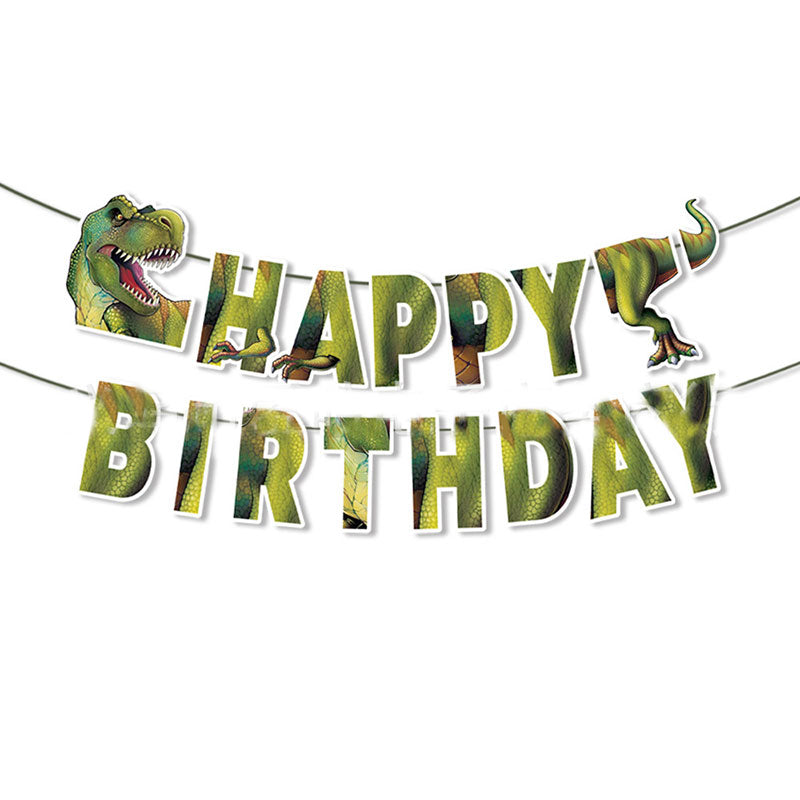 Dinosaur Jurassic World themed birthday banner.