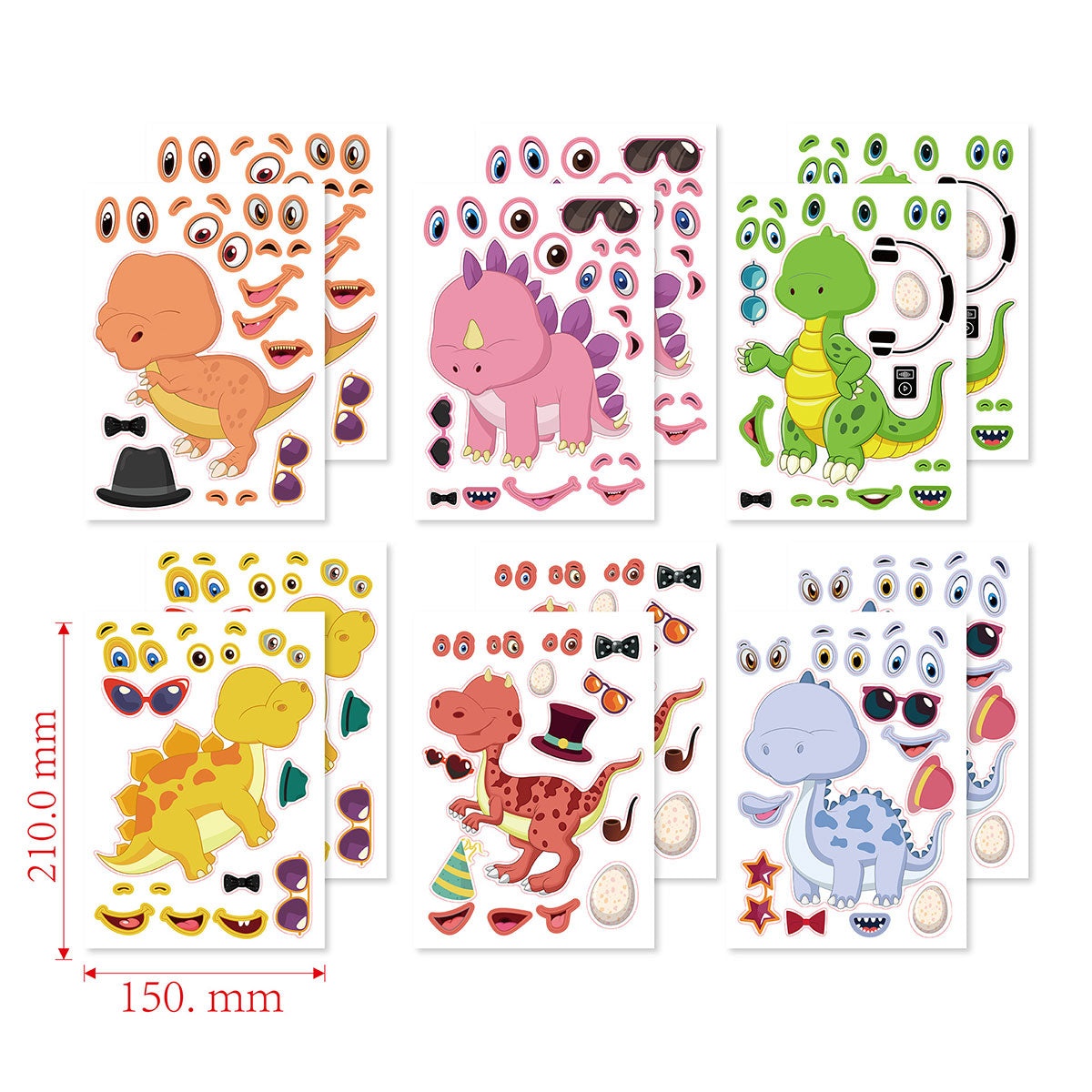 Dinosaurs Make a Face Sticker Book - Kids Activities Singapore Goody ...