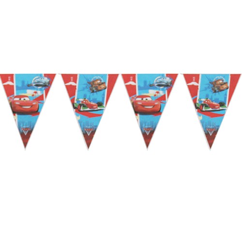 Load image into Gallery viewer, After we put up the flag manners, instantaneously we have the whole place brighten up into the racing cars mood. Calvin could not be happier for how his Disney Cars party was decorated. 
