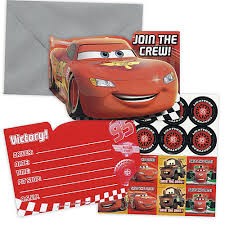 Interestiing invitation cards to send to your friends to invite them to your Cars Birthday Party.