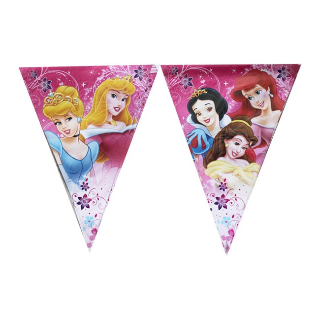 Load image into Gallery viewer, The party place immediately brightens up when we start putting up the Princess flag banners.

