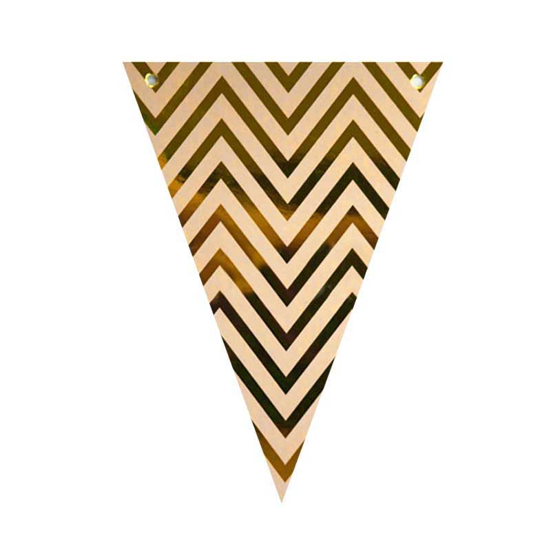 Gold Metallic Foil Chevron style flag banners