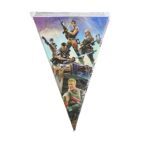 Fortnite Flag Banner put up for the special video gamers' party.