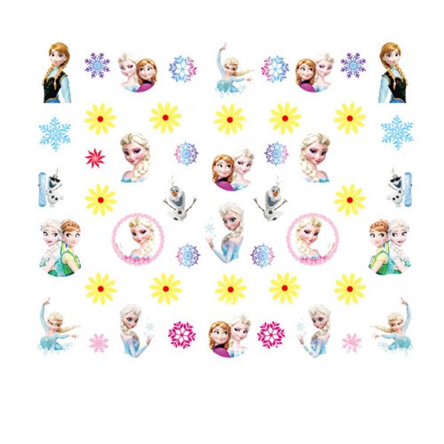 Load image into Gallery viewer, Frozen nail stickers. Stick on to the nails for all the princesses. It&amp;#39;s such a wonderful party activity kit and stay-home activity.

