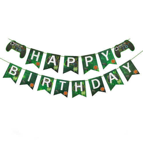Game On Happy Birthday Banner for the Gamer's Birthday Celebration.