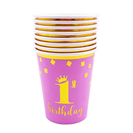 Golden 1st birthday celebration for the birthday princess.