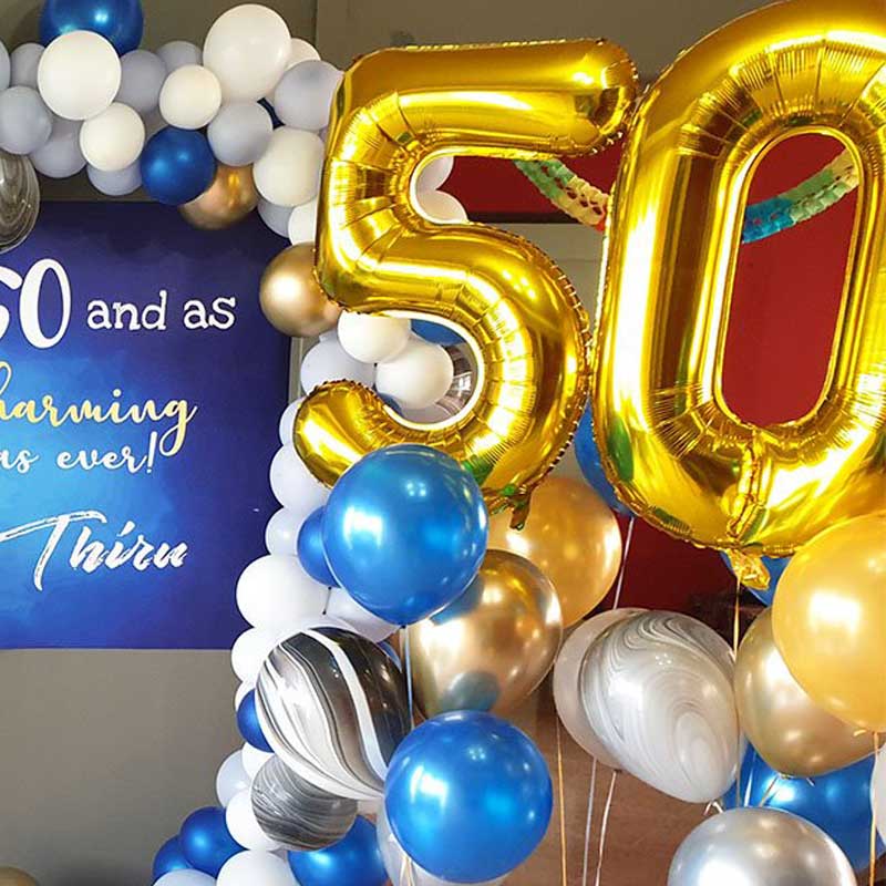 Gold number highlights the remarkable 50th birthday for special birthday star!