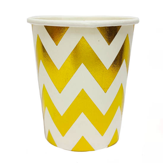 Gold Chevron Cups (10pc)