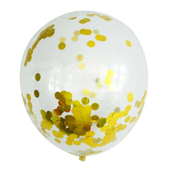 Gold confetti balloon matches with most colour schemes. You can use them for almost any event's decoration.