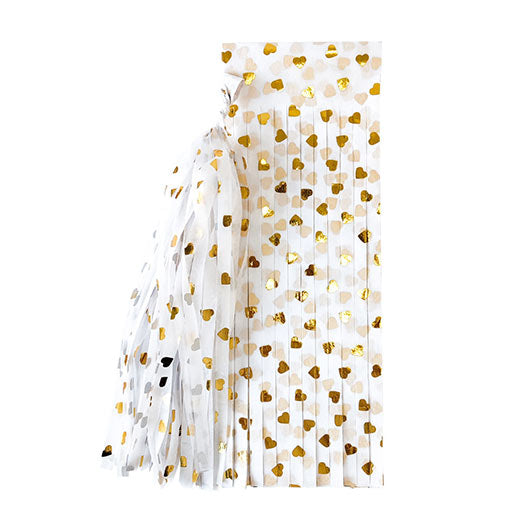 Gold Hearts Party Paper Tassels