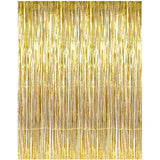 Gold Tinsel Foil Streamer Backdrop for birthday and prom night parties.