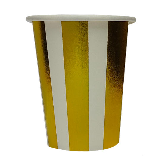 Gold Stripes Cups (10pc)