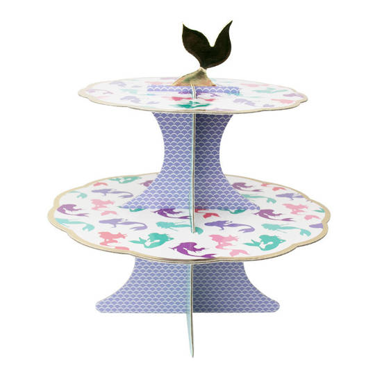 Mermaid style cupcake stand for the cupcake and dessert table decoration.