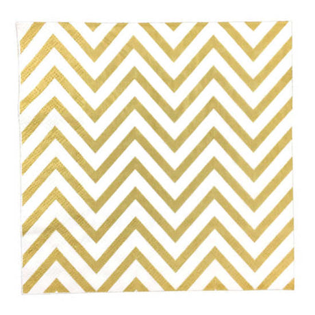 Gold Chevron Paper Napkins