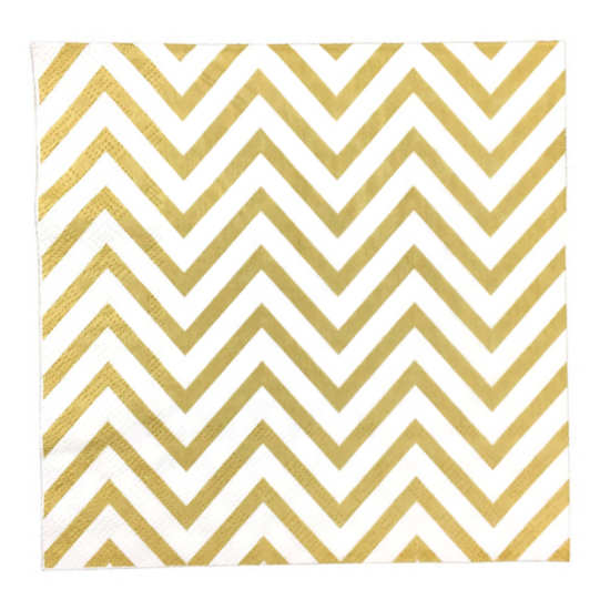 Gold Chevron Paper Napkins