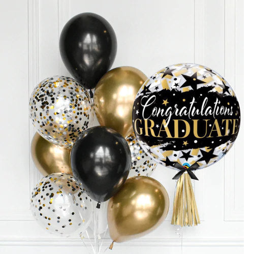 22" Graduate Black Star Graduation Bubble Balloon