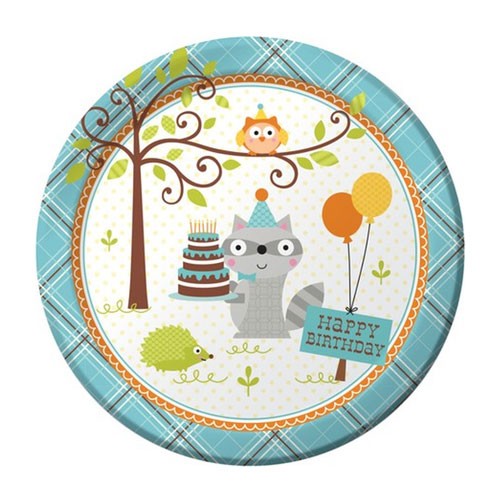 Have great fun with party party plate - cute woodland animals
