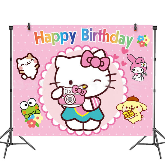 Hello Kitty Fabric Banner for the birthday party decoration.