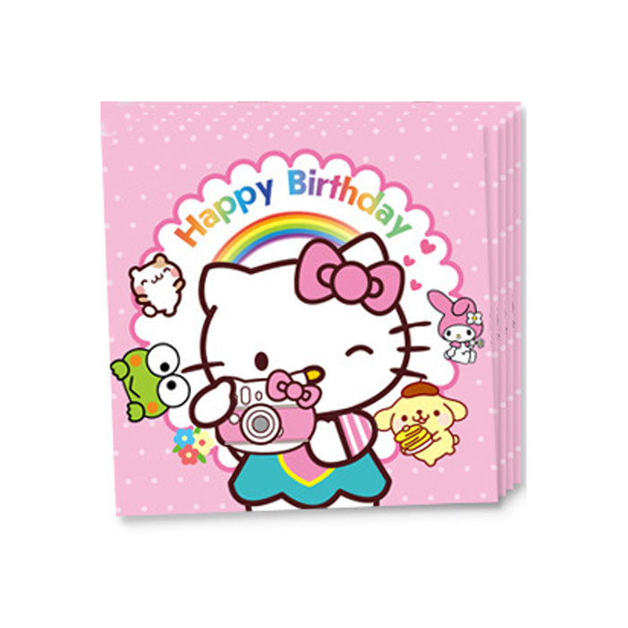 Load image into Gallery viewer, Hello Kitty and Friends featured in this kawaii style party napkins.

