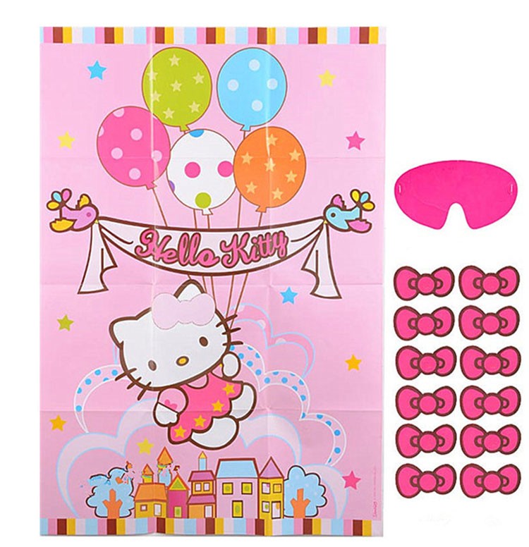 Load image into Gallery viewer, Hello Kitty Party Game -  Party activities are really fun!  Get ready to be blindfolded and &amp;quot;pin the tail&amp;quot; !
