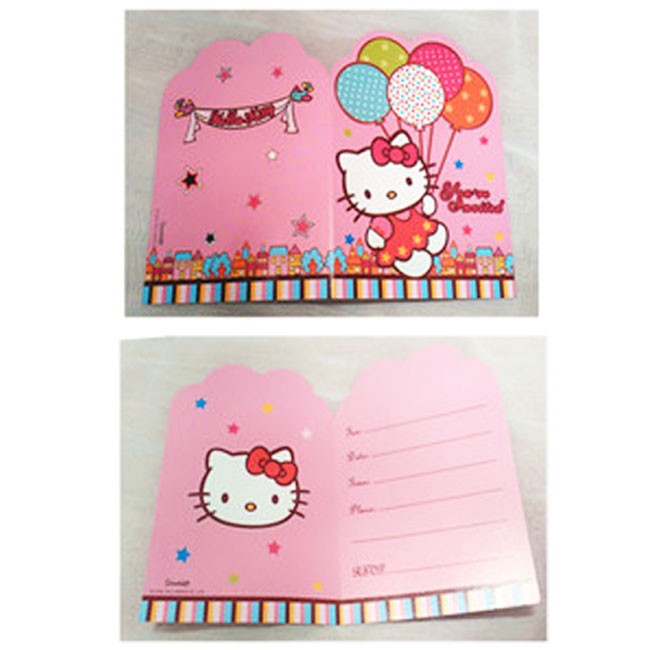 Hello Kitty Invitations Card Party Supplies, Helium balloon, Birthday – Kidz  Party Store