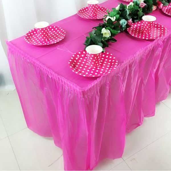Hot pink table skirting for the marvellos event