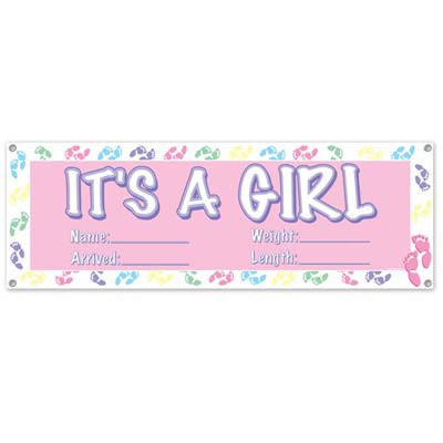 It's a Girl Giant Customisable Banner