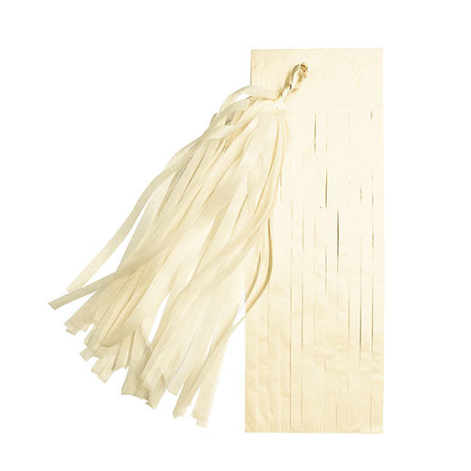 Load image into Gallery viewer, Ivory Tassels in Crepe Paper for you to decorate your party or use them for handicraft like making pinatas.

