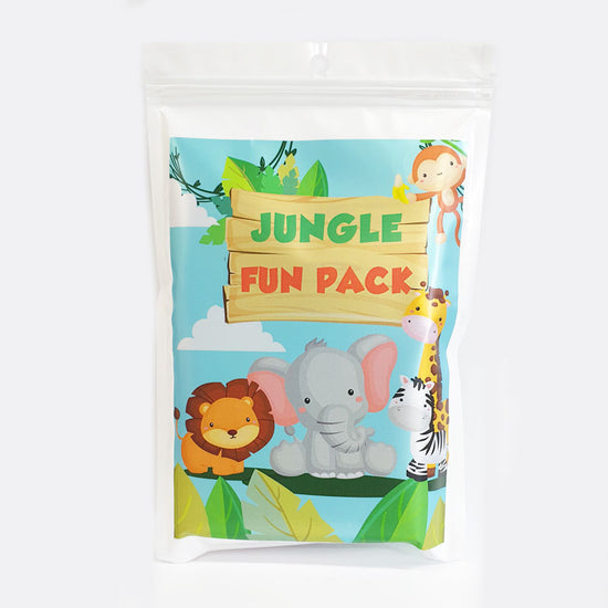Jungle Animals fun pack with games, stickers and colouring - A perfect favour gift pack to mark the fun and interesting Birthday Party. 
