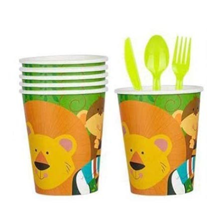 Delightful Jungle Animal theme party supplies for your child's safari first birthday party or a jungle theme baby shower