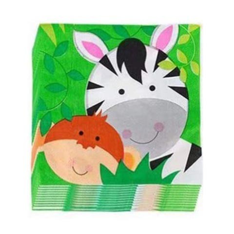 Jungle Animals Party Napkins  Plan a Animals themed party and make your child's birthday a special and unforgettable one.    These party napkins serves well to set your birthday star's table