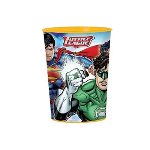Justice League souvenir cups to give to the superheroes fans who love Superman, Green Lantern, Wonder Woman, Batman and Flash.