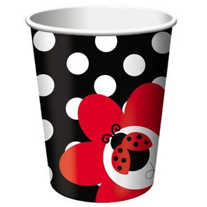 Decorate your party with this cute Lady Bug Fancy party stuff.   9-ounce Lady Bug Fancy hot/cold cups are sold in quantities of 8 per pack.