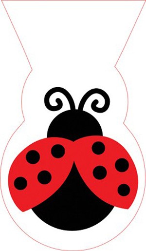 Lady Bug Fancy Shaped Gift Bags for party favor door gifts, or childcare party favours!
