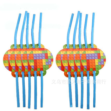 Lego Bricks drinking straws