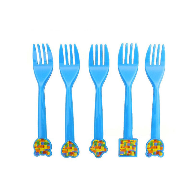 Lego Building Blocks party forks! Fun cutlery for your party guests. Completes the table setup for the party!