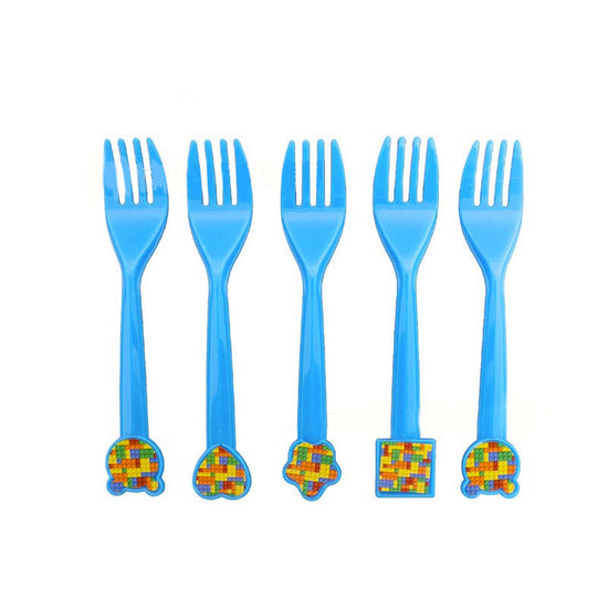 Lego Building Blocks party forks! Fun cutlery for your party guests. Completes the table setup for the party!