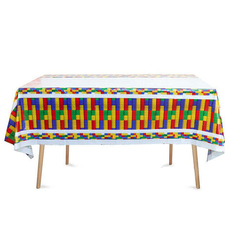 Lego Bricks plastic tablecover to keep your cake cutting session clean. Get this cute Lego style table cover to decorate your cake table and take some memorable photos for your party event! Great to match the Lego City or Ninjago themes!
