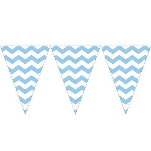 Light Blue Chevron Triangle Party Bunting Flag Banners.
