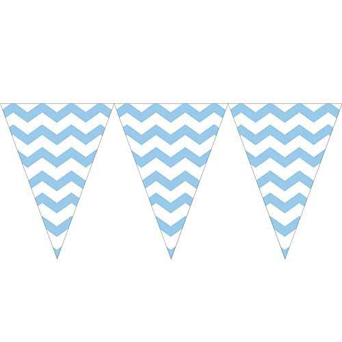 Light Blue Chevron Triangle Party Bunting Flag Banners.