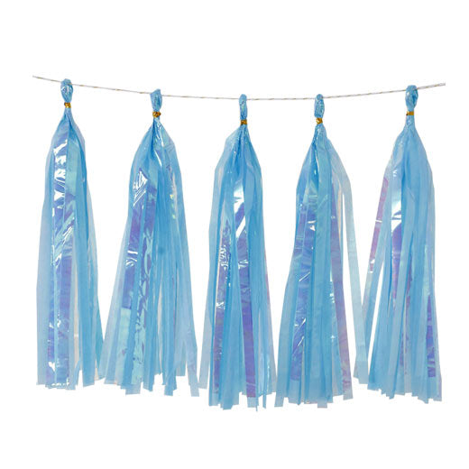 Load image into Gallery viewer, Colour up your party venue with these party tassels made from shiny foil stripes. 
