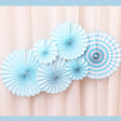 Paper fan decorations never fail to boost any backdrop decoration. They add to the colours and gives a special layered effect.   Great for Baby Boy birthday, or 1st birthday.