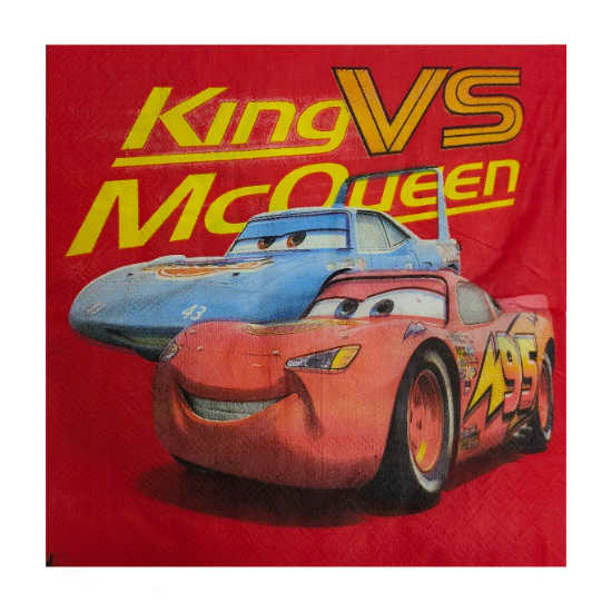 Cars themed Party Napkins for the Lightning McQueen inspired birthday party.